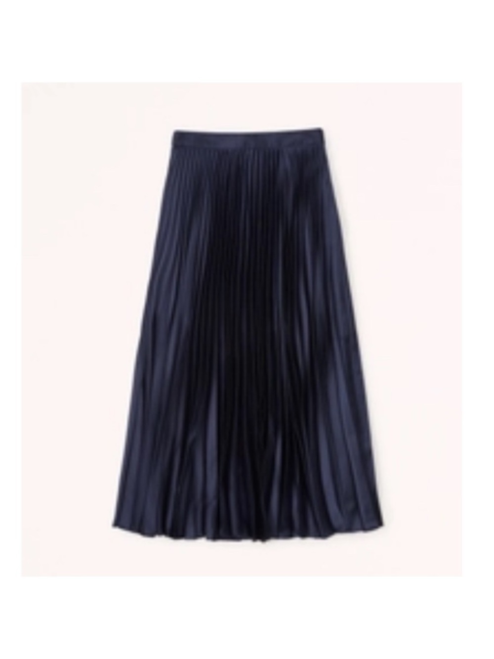 Abercrombie and Fitch Navy Blue Satin Pleated Midi Skirt Size Medium - Picture 3 of 8
